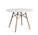 Dining Tables: Wood Dining Table for 2-4 People,80cm DIA Modern Round Kitchen Table with Wood Legs for Dining Room, Living Room and Kitchen
