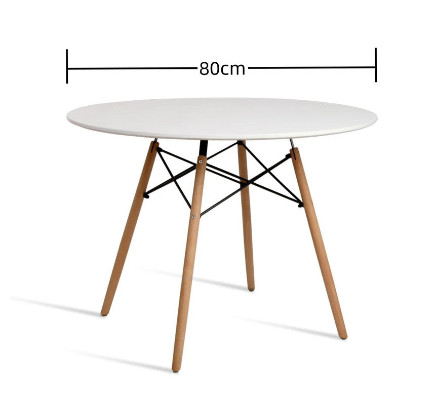 Dining Tables: Wood Dining Table for 2-4 People,80cm DIA Modern Round Kitchen Table with Wood Legs for Dining Room, Living Room and Kitchen