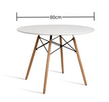 Dining Tables: Wood Dining Table for 2-4 People,80cm DIA Modern Round Kitchen Table with Wood Legs for Dining Room, Living Room and Kitchen