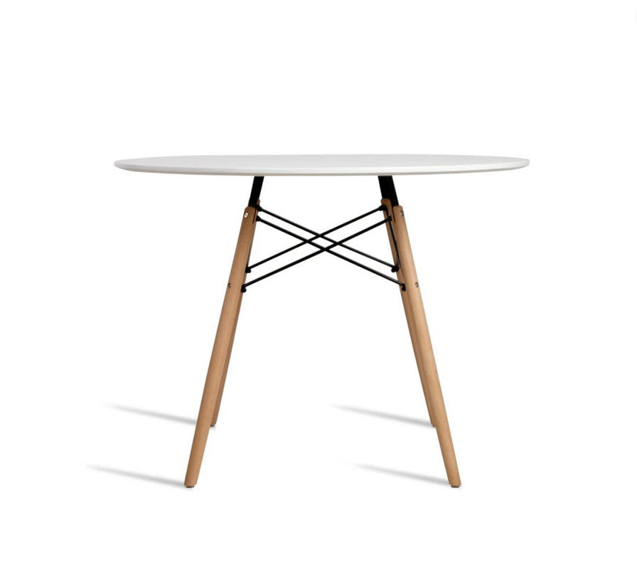 Dining Tables: Wood Dining Table for 2-4 People,80cm DIA Modern Round Kitchen Table with Wood Legs for Dining Room, Living Room and Kitchen
