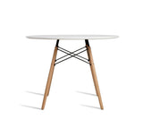 Dining Tables: Wood Dining Table for 2-4 People,80cm DIA Modern Round Kitchen Table with Wood Legs for Dining Room, Living Room and Kitchen