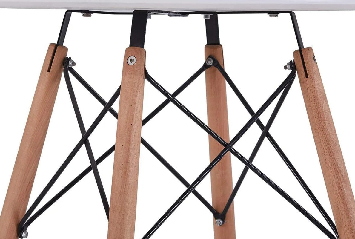 Dining Tables: Wood Dining Table for 2-4 People,80cm DIA Modern Round Kitchen Table with Wood Legs for Dining Room, Living Room and Kitchen