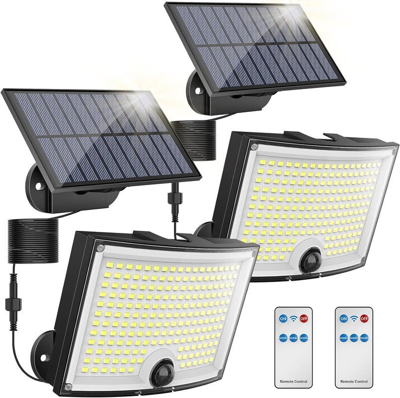Other Outdoor Lights: KagoLing Solar Lights Outdoor 202 LED Motion Sensor Lights IP65 Waterproof 120 Degree Beam Angle Solar Garden Lights 2 Pack with 5M Cable