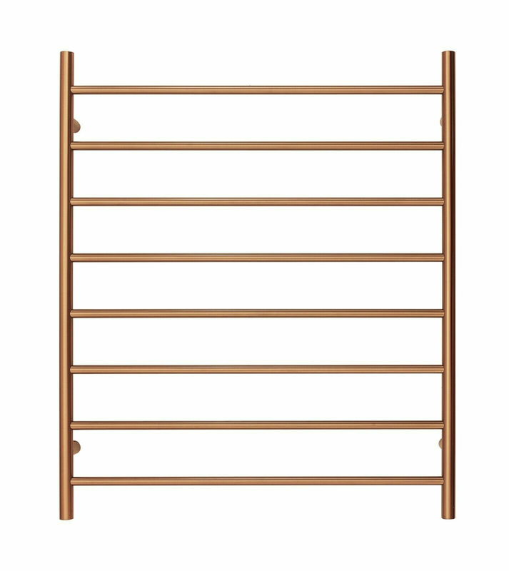 Kitchen & Bathroom DIY: Premium Brushed Rose Gold Towel Rack - 8 Bars, Round Design, AU Standard, 1000x850mm Wide