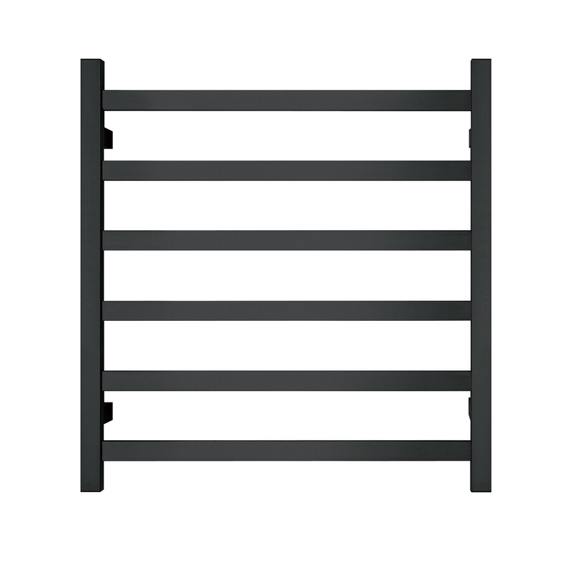 Kitchen & Bathroom DIY: Premium Matte Black Towel Rack - 6 Bars, Square Design, AU Standard, 650x620mm Wide