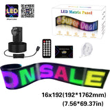 Coloured Lights: Programmable LED Matrix Panel Flexible Screen IP65 with APP Control 192*1762mm