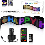 Coloured Lights: Programmable LED Matrix Panel Flexible Screen IP65 with APP Control 192*1762mm