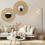 Table Lamps: Yvette Rattan Floor Lamp