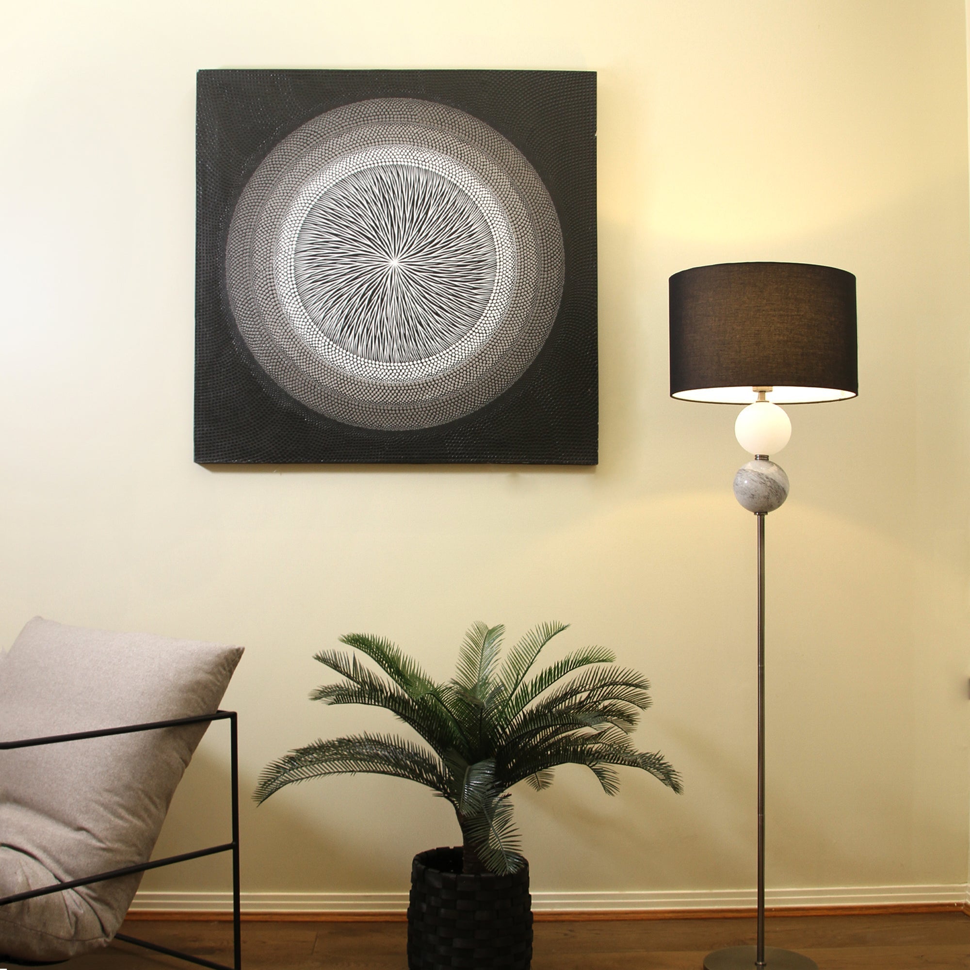 Murano Floor Lamp - Brass/Pewter