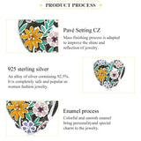 925 Sterling Silver Flower Heart Beads For Diy Bracelets & Necklaces