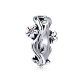 925 Sterling Silver Cherry Blossom Branch Pendant For Diy Bracelets And Necklaces