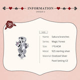 925 Sterling Silver Cherry Blossom Branch Pendant For Diy Bracelets And Necklaces