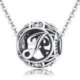 925 Sterling Silver 26 English Letter Beads For Diy Bracelets & Necklaces Style - J