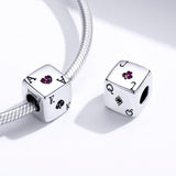 925 Sterling Silver Square Dice Beads For Diy Bracelets & Necklaces
