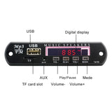 12V Car Mp3 Player Board W / Fm Radio Bluetooth Recording - Usb Tf Aux