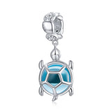 925 Sterling Silver Blue Turtle Pendant For Diy Bracelets & Necklaces