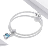 925 Sterling Silver Blue Turtle Pendant For Diy Bracelets & Necklaces