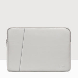Double-Layer Leather Laptop Bag - 13 / 13.3 / 14 Inch - Gray