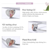 925 Sterling Silver Mother'S Heart Bead Pendant For Diy Bracelets And Necklaces