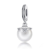 925 Sterling Silver Chic Pearl Charm For Diy Bracelets