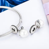 925 Sterling Silver Chic Pearl Charm For Diy Bracelets