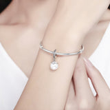 925 Sterling Silver Chic Pearl Charm For Diy Bracelets