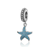 925 Sterling Silver Starfish Pendant Charm For Women'S Diy Bracelets