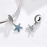925 Sterling Silver Starfish Pendant Charm For Women'S Diy Bracelets