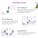 925 Sterling Silver Starfish Pendant Charm For Women'S Diy Bracelets