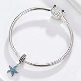 925 Sterling Silver Starfish Pendant Charm For Women'S Diy Bracelets