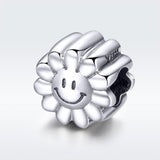 925 Sterling Silver Sunflower Smile Bead Pendant