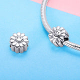 925 Sterling Silver Sunflower Smile Bead Pendant