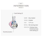 925 Sterling Silver Bunny Bead Bracelet / Necklace Accessory