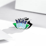 925 Sterling Silver Blue Lotus Bead Bracelet & Necklace Set