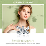 925 Sterling Silver Bow Beads For Diy Bracelets & Necklaces