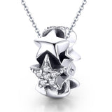925 Sterling Silver Zircon Inlaid Star Necklace / Bracelet Pendant