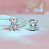 925 Sterling Silver Valentine'S Day Bear Beads