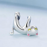 925 Sterling Silver White Cat Beaded Bracelet Bsc520 Sr
