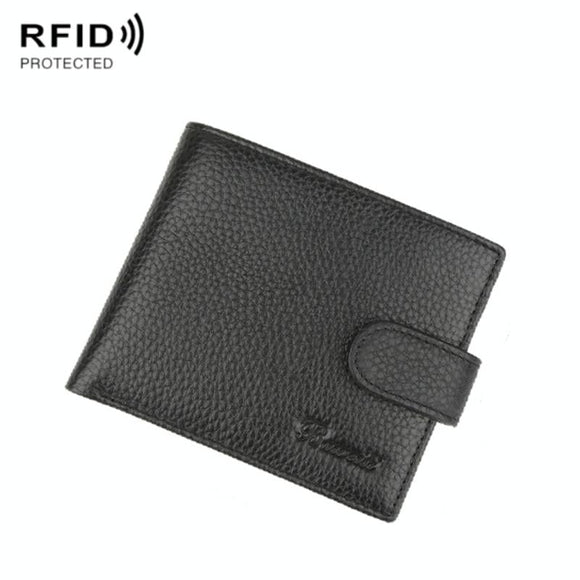 Rfid-protected Men Short Wallet - Secure & Compact