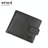 Rfid-protected Men Short Wallet - Secure & Compact