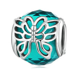 925 Sterling Silver Butterfly Bracelet With Insect Pattern Beads