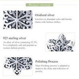 925 Sterling Silver Snowflake Beads For Diy Bracelets & Necklaces