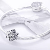 925 Sterling Silver Snowflake Beads For Diy Bracelets & Necklaces