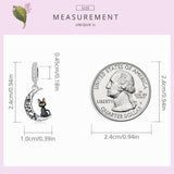 925 Sterling Silver Moon Cat Pendant For Bracelet Or Necklace