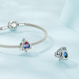 925 Sterling Silver Synthetic Tourmaline Heart Spades Bracelet