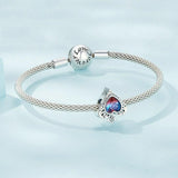 925 Sterling Silver Synthetic Tourmaline Heart Spades Bracelet