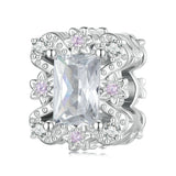 925 Sterling Silver Flower Zirconia Bracelet In Plating