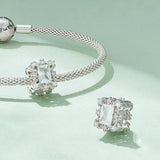 925 Sterling Silver Flower Zirconia Bracelet In Plating