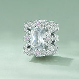 925 Sterling Silver Flower Zirconia Bracelet In Plating