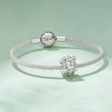925 Sterling Silver Flower Zirconia Bracelet In Plating